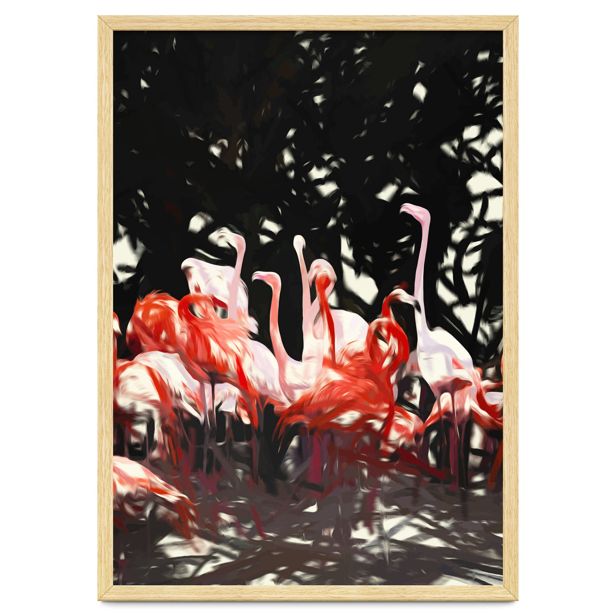 Flamingoes Under The Banyan Tree