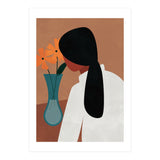 Modern Boho Woman with Flowers (Print Only) thumbnail