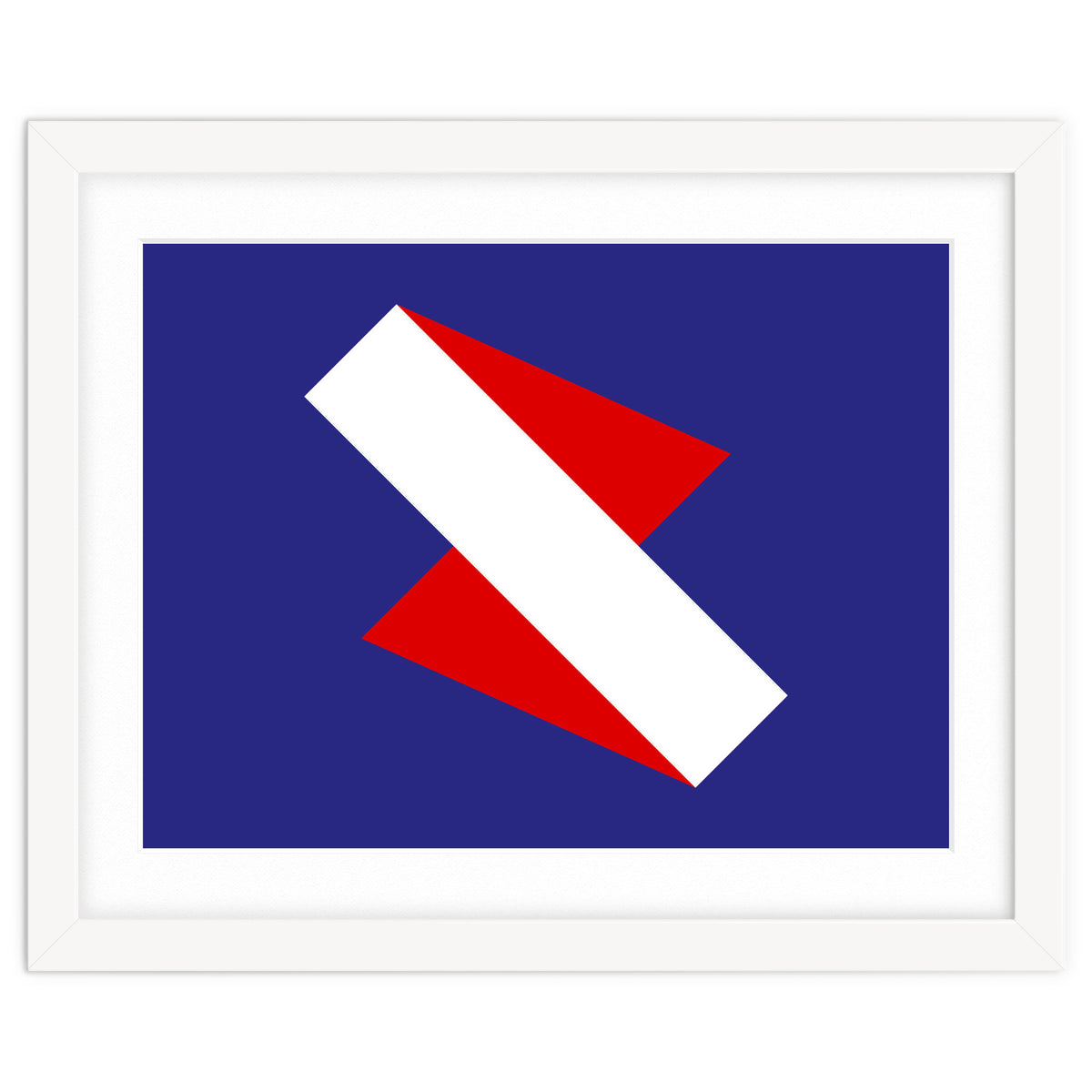 Geometric Shapes No. 68 - red & royal blue