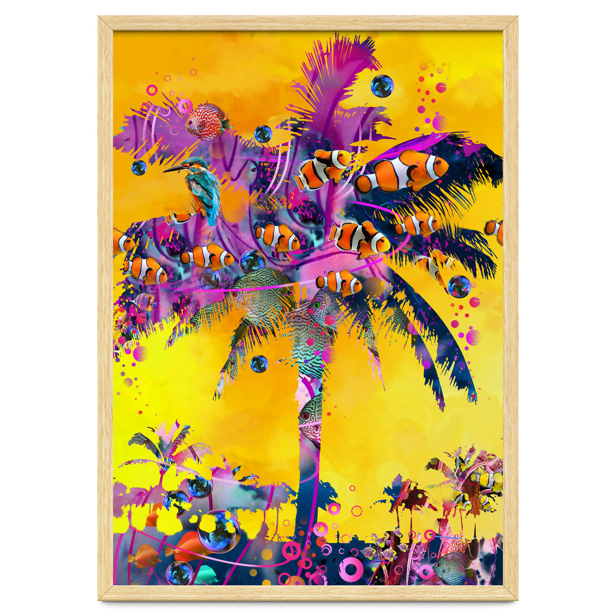 Purple Palm with Fish