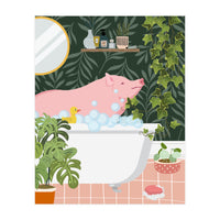 Pig Taking a Bubble Bath (Print Only)