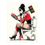 Harley Quinn on the Toilet, funny Bathroom Humour (Print Only) thumbnail