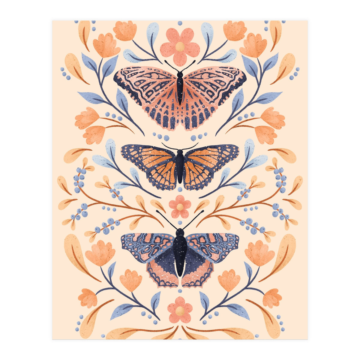 Floral Butterflies (Print Only)