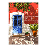Intentful Living | Summer Architecture Travel Positivity | Optimism Good Vibes Bohemian House Door (Print Only) thumbnail