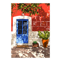 Intentful Living | Summer Architecture Travel Positivity | Optimism Good Vibes Bohemian House Door (Print Only)