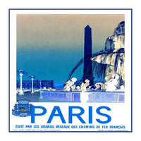 Travel Poster Paris Vintage  (Print Only)
