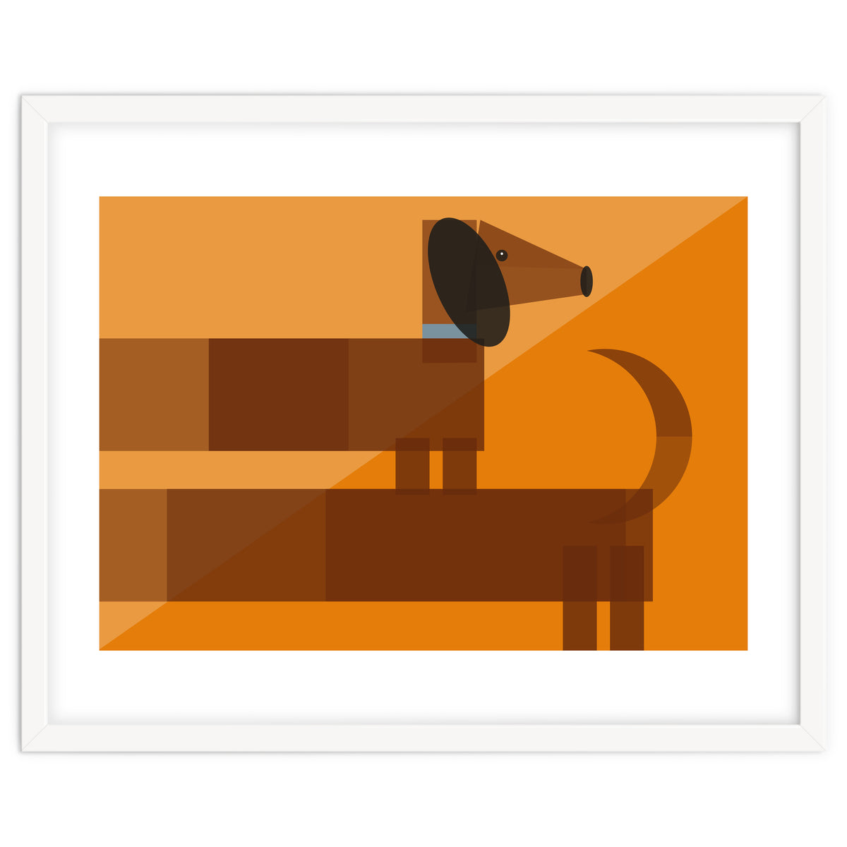 Mid Century Geometric Sausage Dog Dachshund