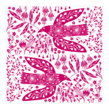 Doves And Flowers Magenta Pink (Print Only) thumbnail