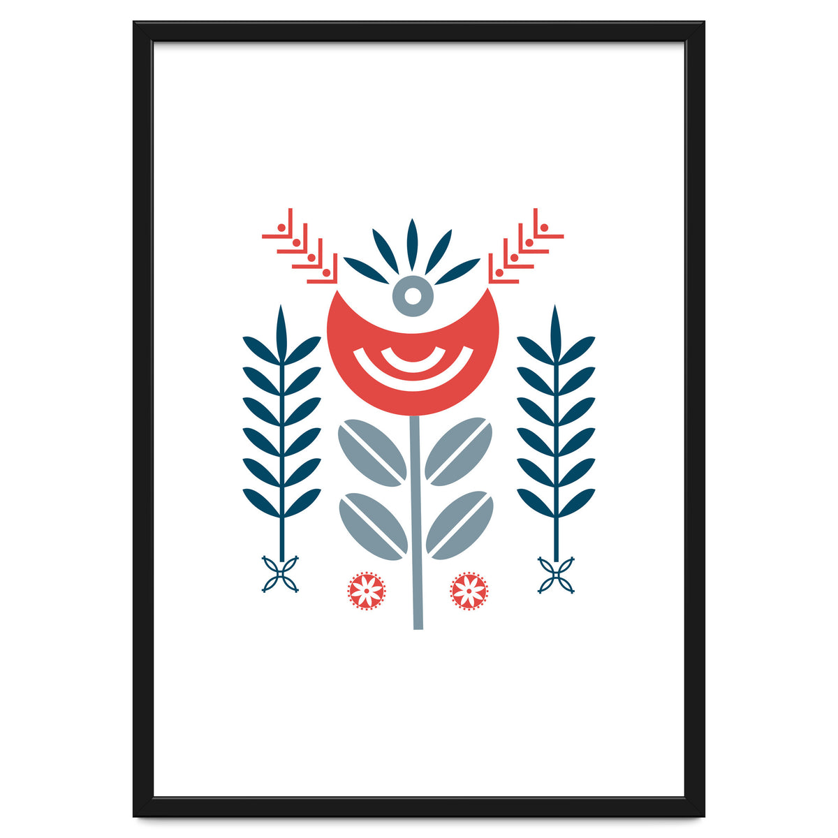 Scandi Folk Flower Pattern