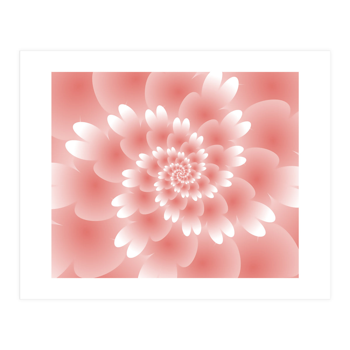 Abstract Orange Spiral Feather 3D ART (Print Only)