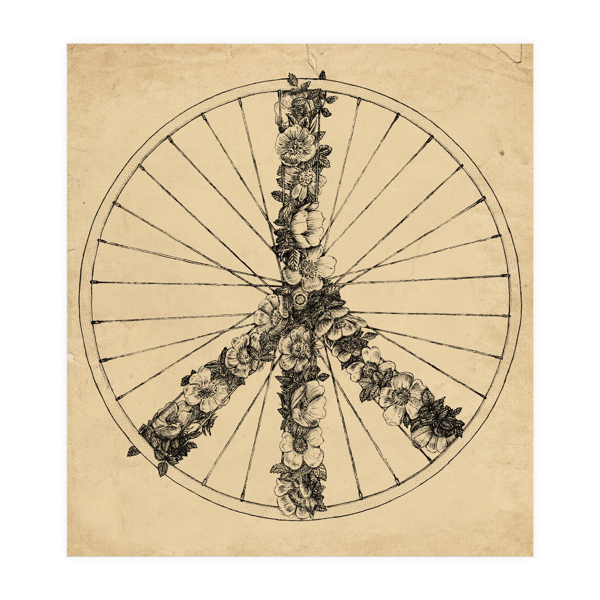 Peace And Bike Lines (Print Only)