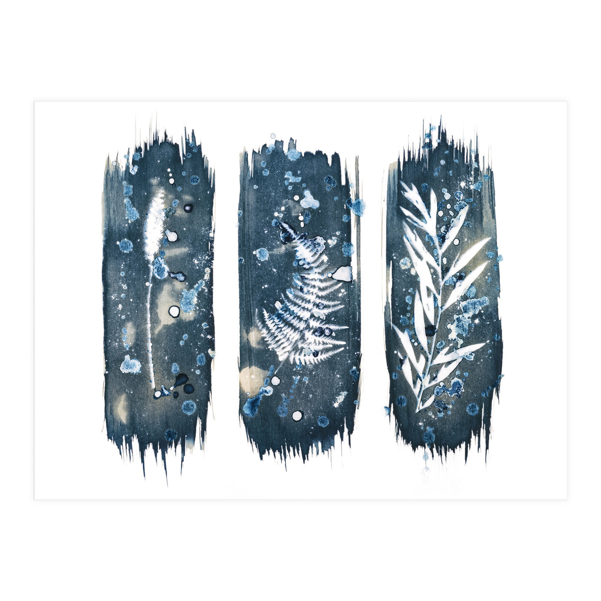 Indigo Blue Botanical Leaves No. 7 (Print Only)