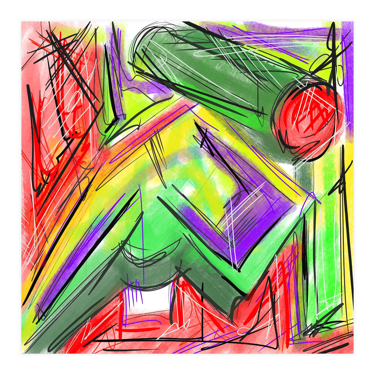 Colored Shapes In Perspective (Print Only)