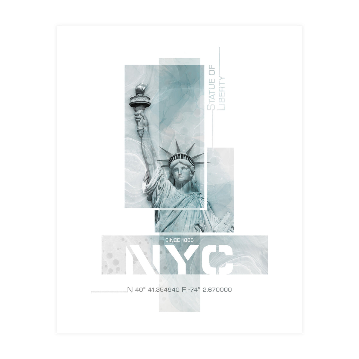 NYC Statue of Liberty | turquoise marble (Print Only)