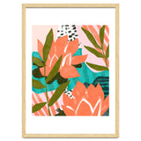 Forever in My Garden | Abstract Botanical Nature Plants Floral Painting | Quirky Modern Contemporary thumbnail
