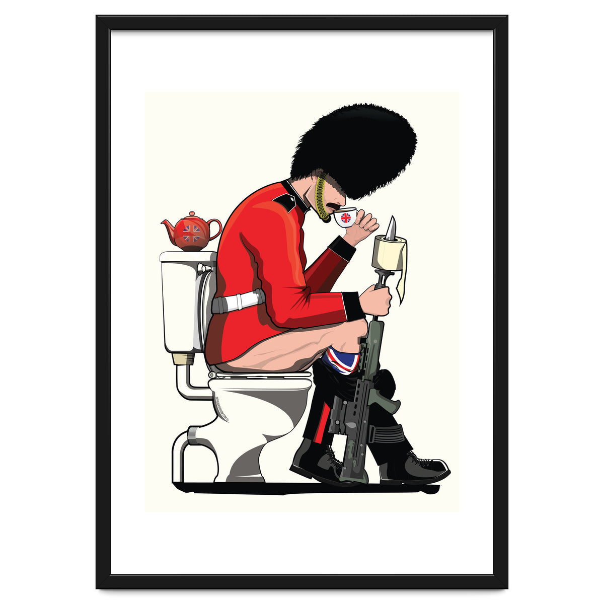 British Army Soldier on the Toilet, funny bathroom humour.