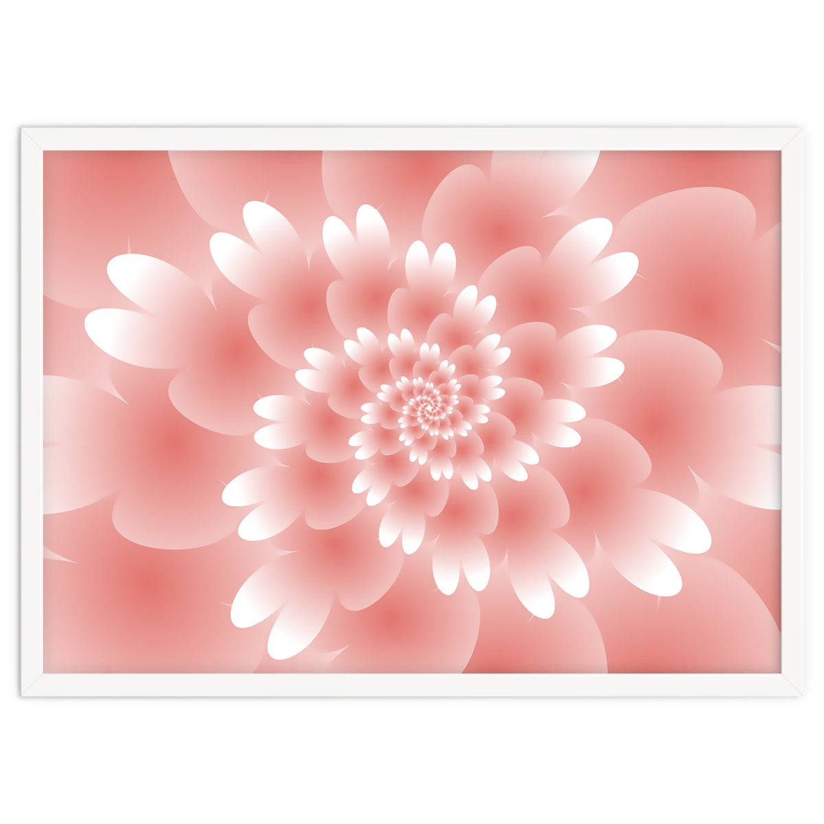 Abstract Orange Spiral Feather 3D ART