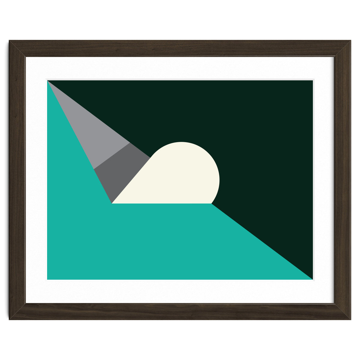 Geometric Shapes No. 56 - teal, grey & black