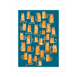 Ginger Cats Teal (Print Only) thumbnail