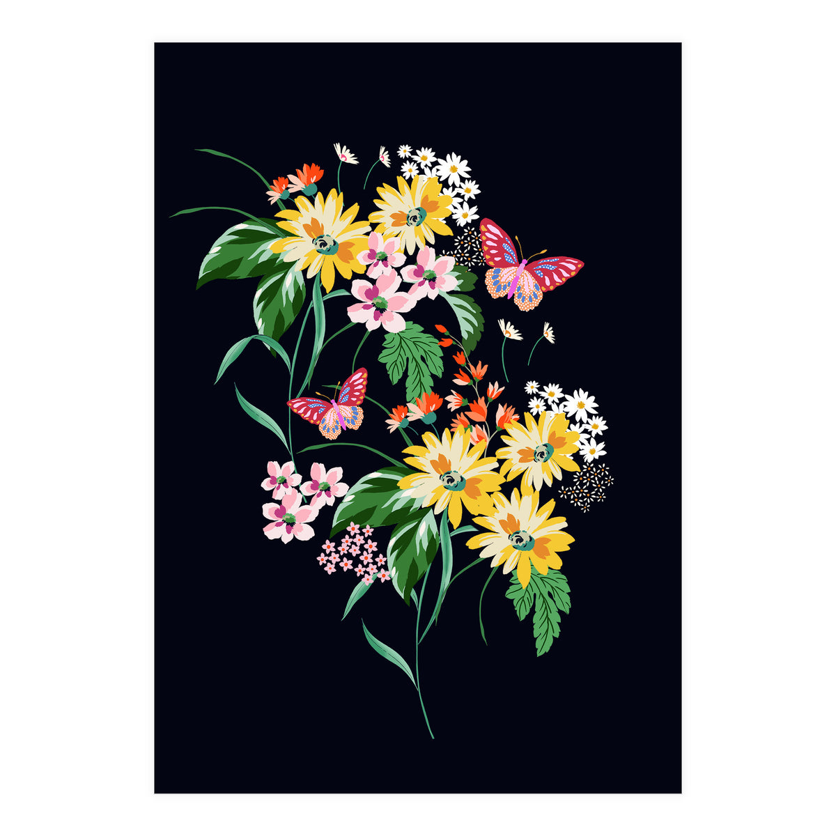 Daisy and butterfly (Print Only)