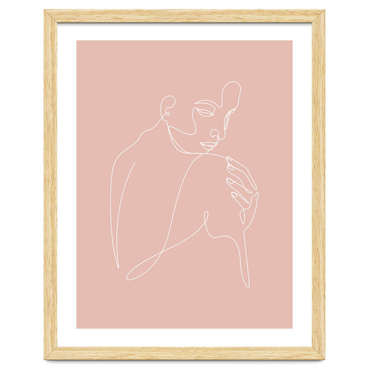 Sleep woman line pink