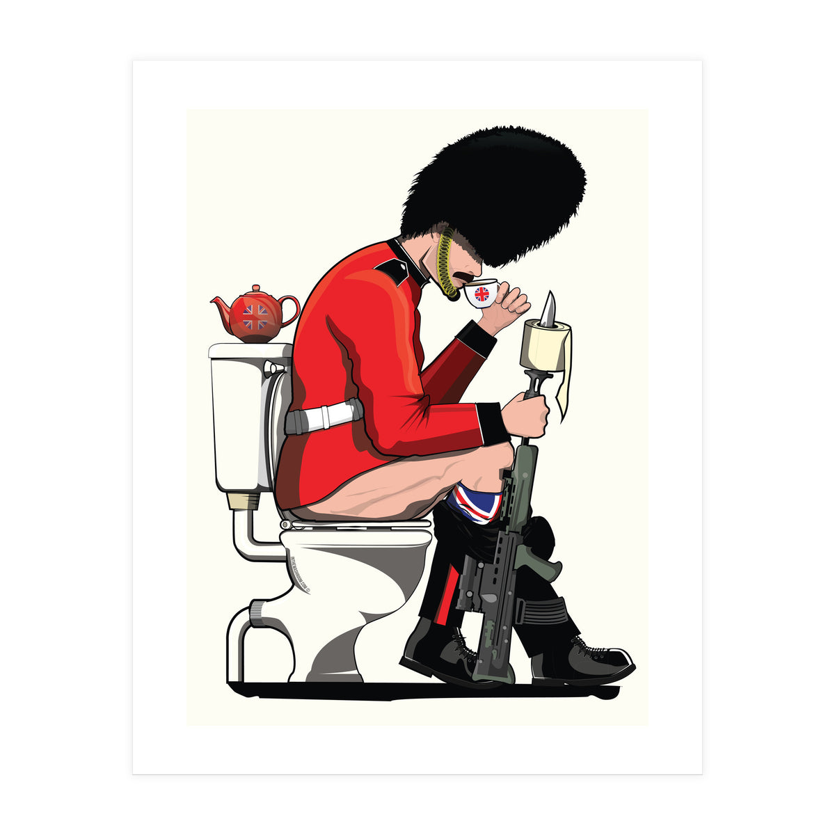 British Army Soldier on the Toilet, funny bathroom humour. (Print Only)