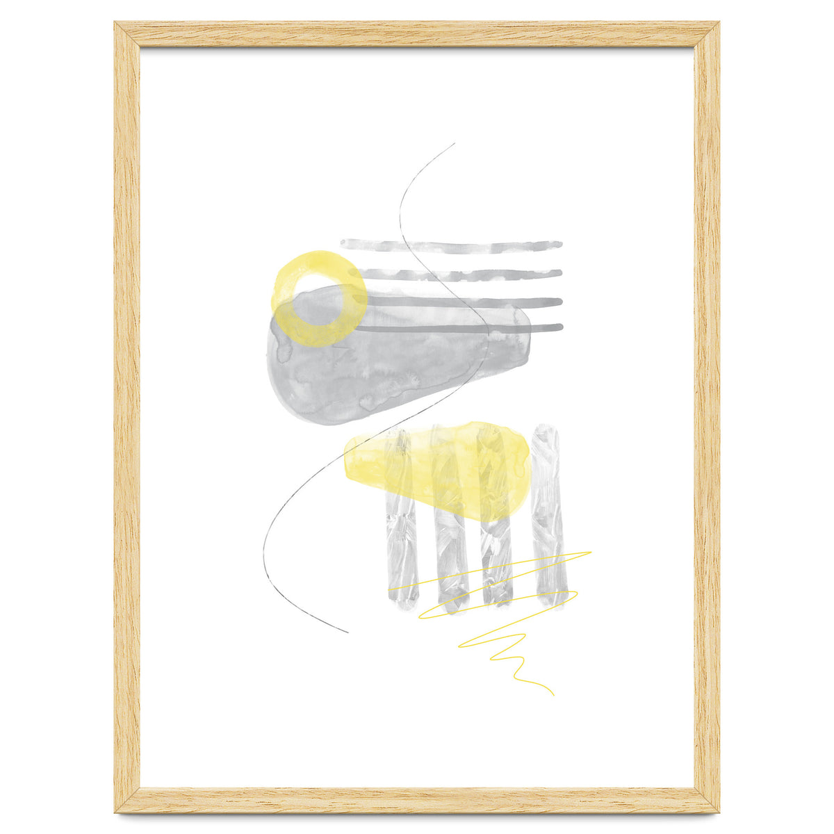 Watercolor Shapes No. 3 | Illuminating Yellow & Ultimate Grey