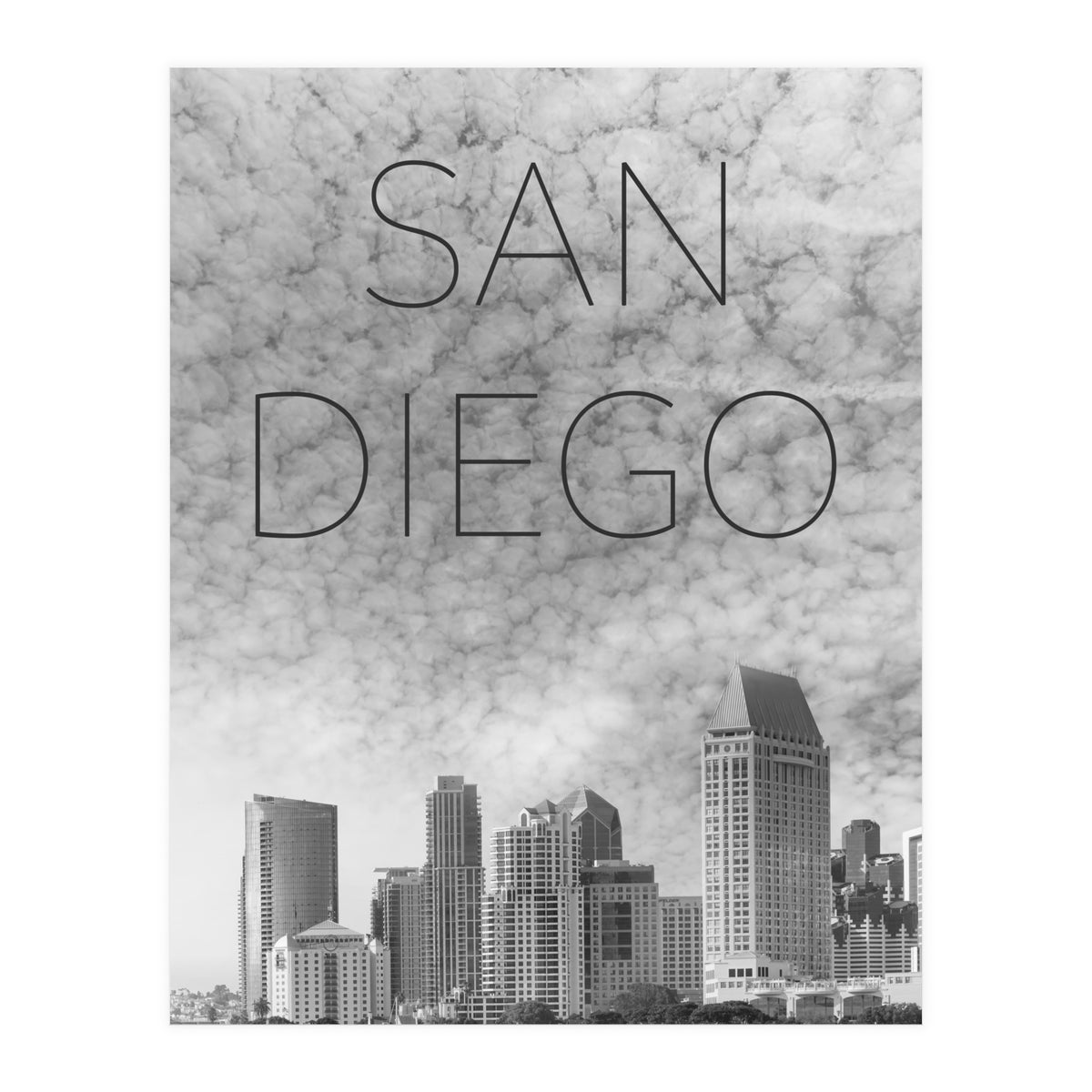 SAN DIEGO Skyline | Text (Print Only)