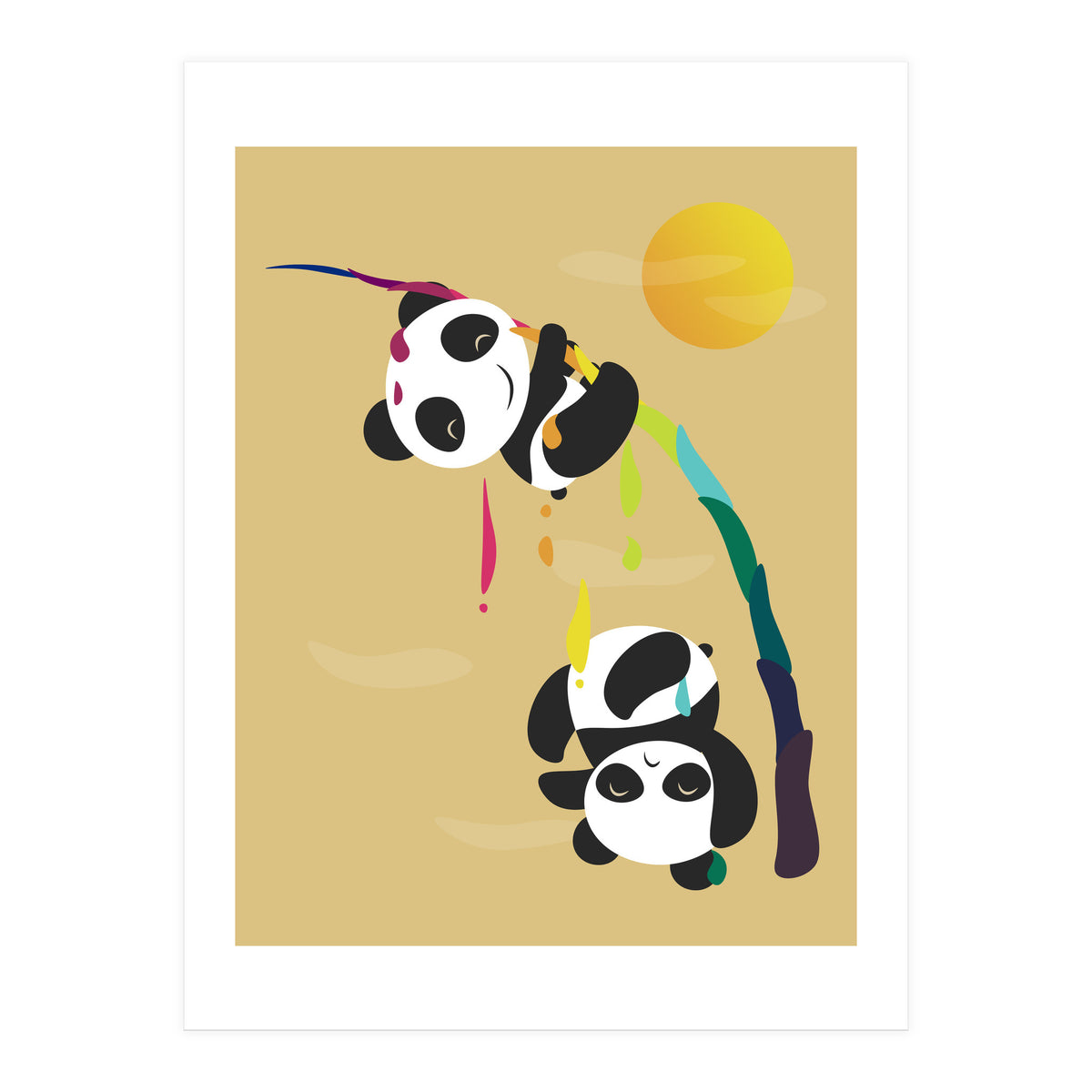 Pandas meet a strange rainbow (Print Only)