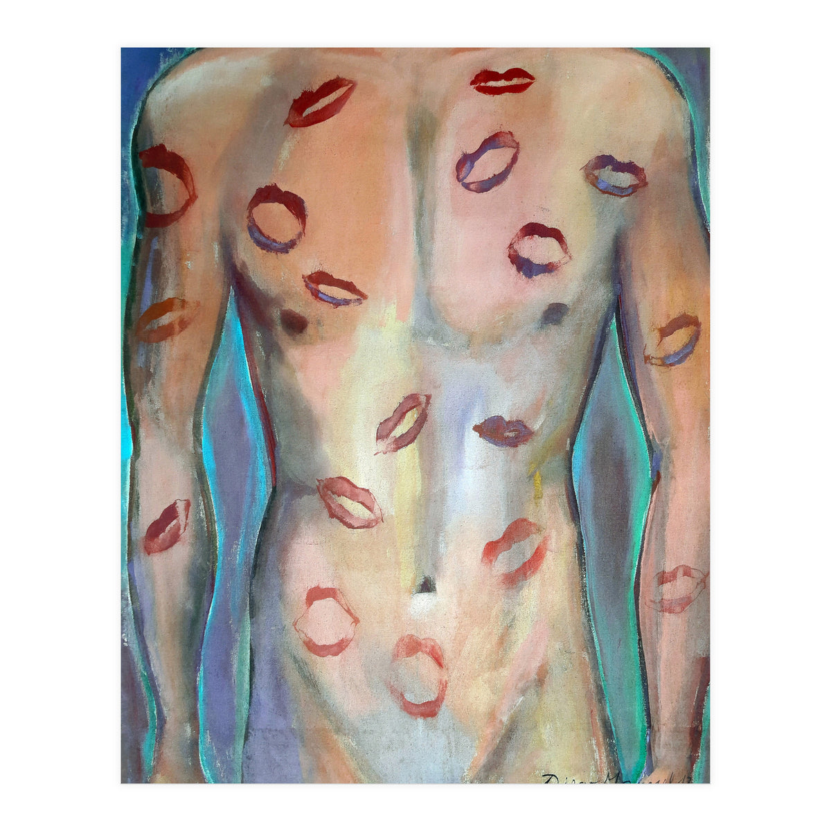Torso Masculino Con Besos (Print Only)