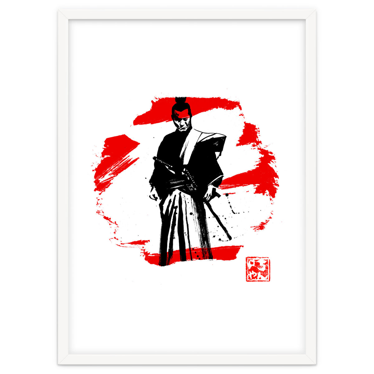 samurai in red and white