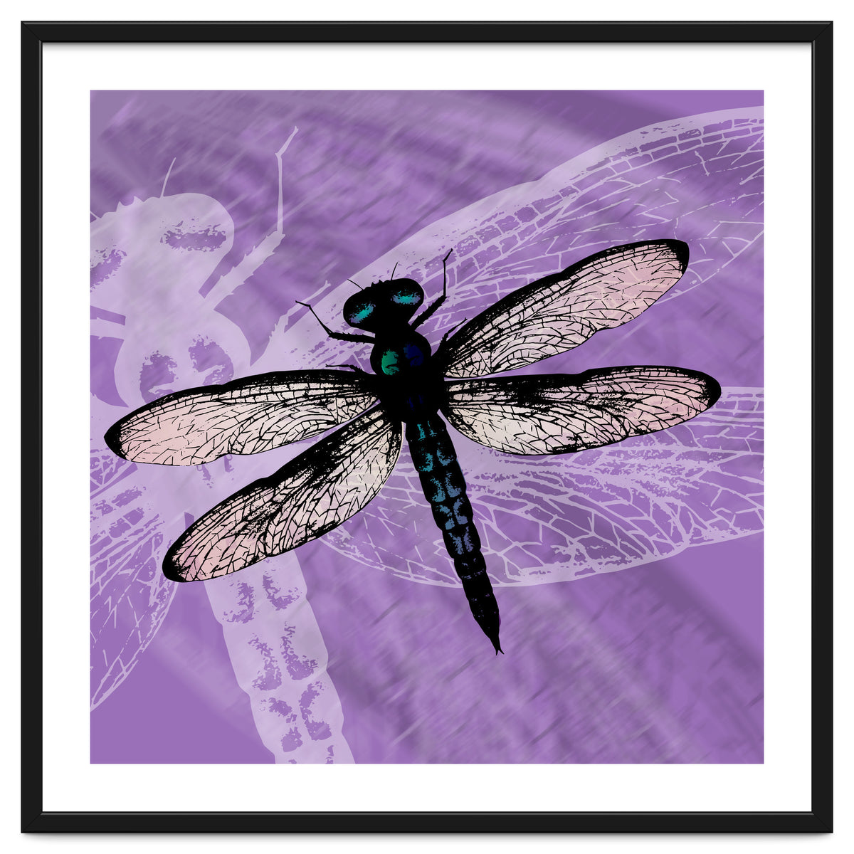 Blue dragonfly vector