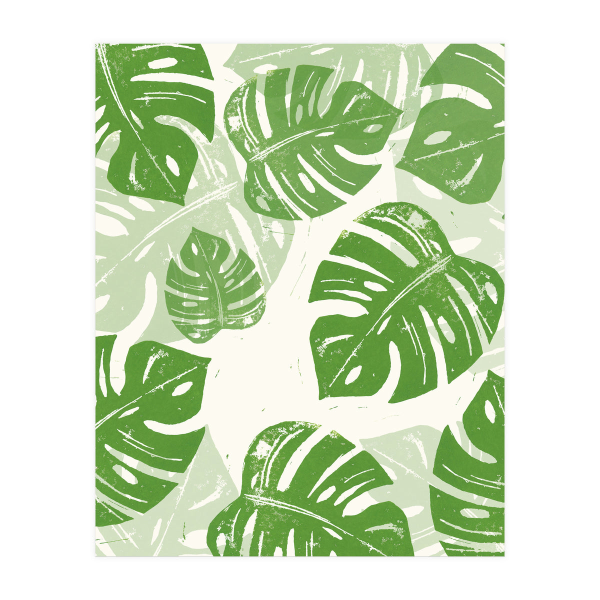 Linocut Monstera  (Print Only)