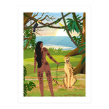 Boho Girl with Cheetah (Print Only) thumbnail