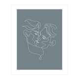 gay love line art-blue (Print Only) thumbnail