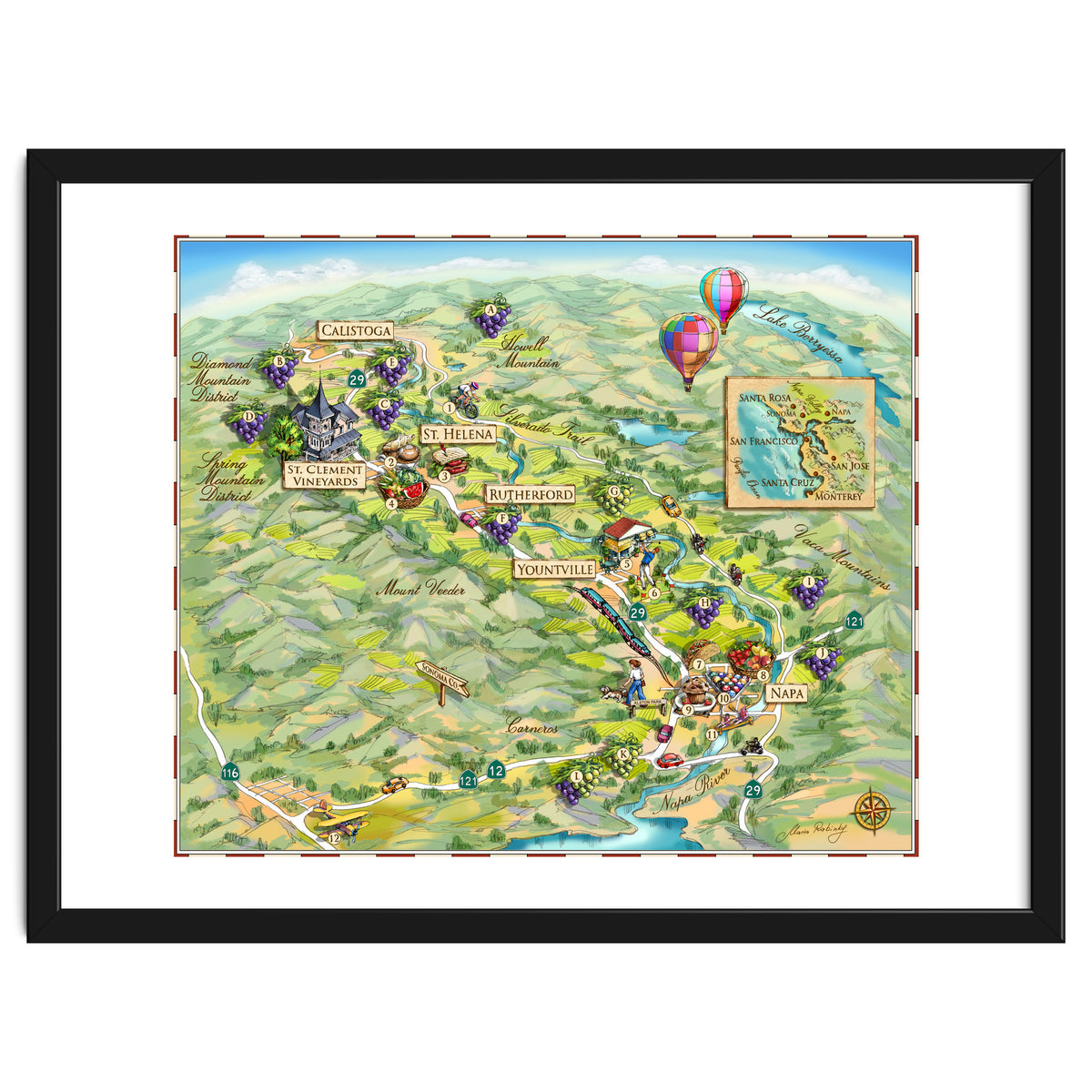 Napa Valley Illustrated Map