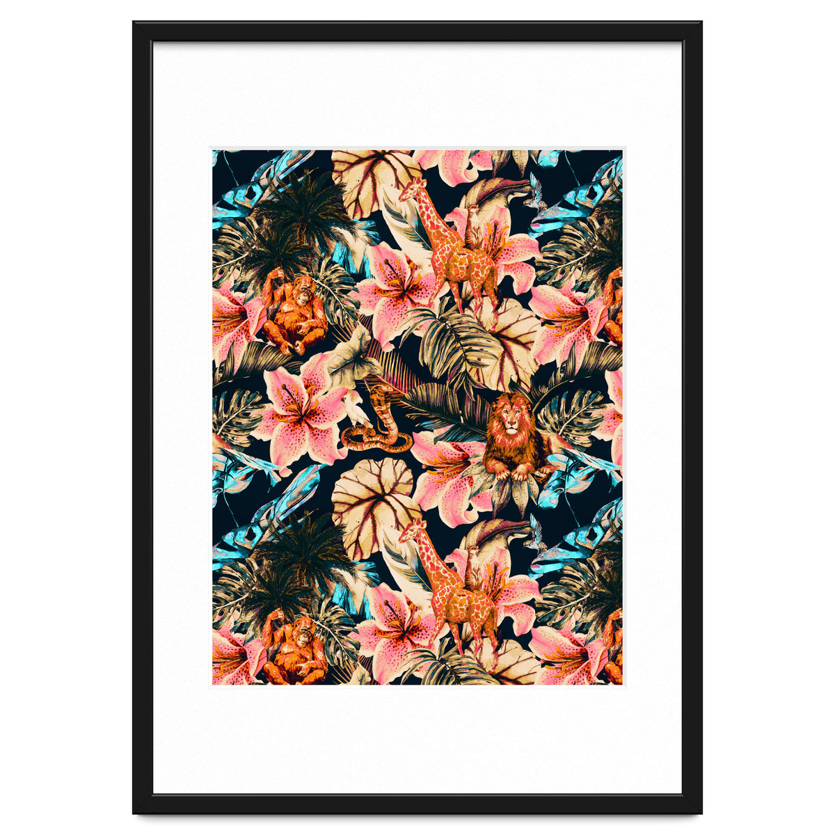 Wild animals in the dark of the jungle 02