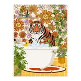 Tiger Bathing in Groovy Bathroom (Print Only) thumbnail