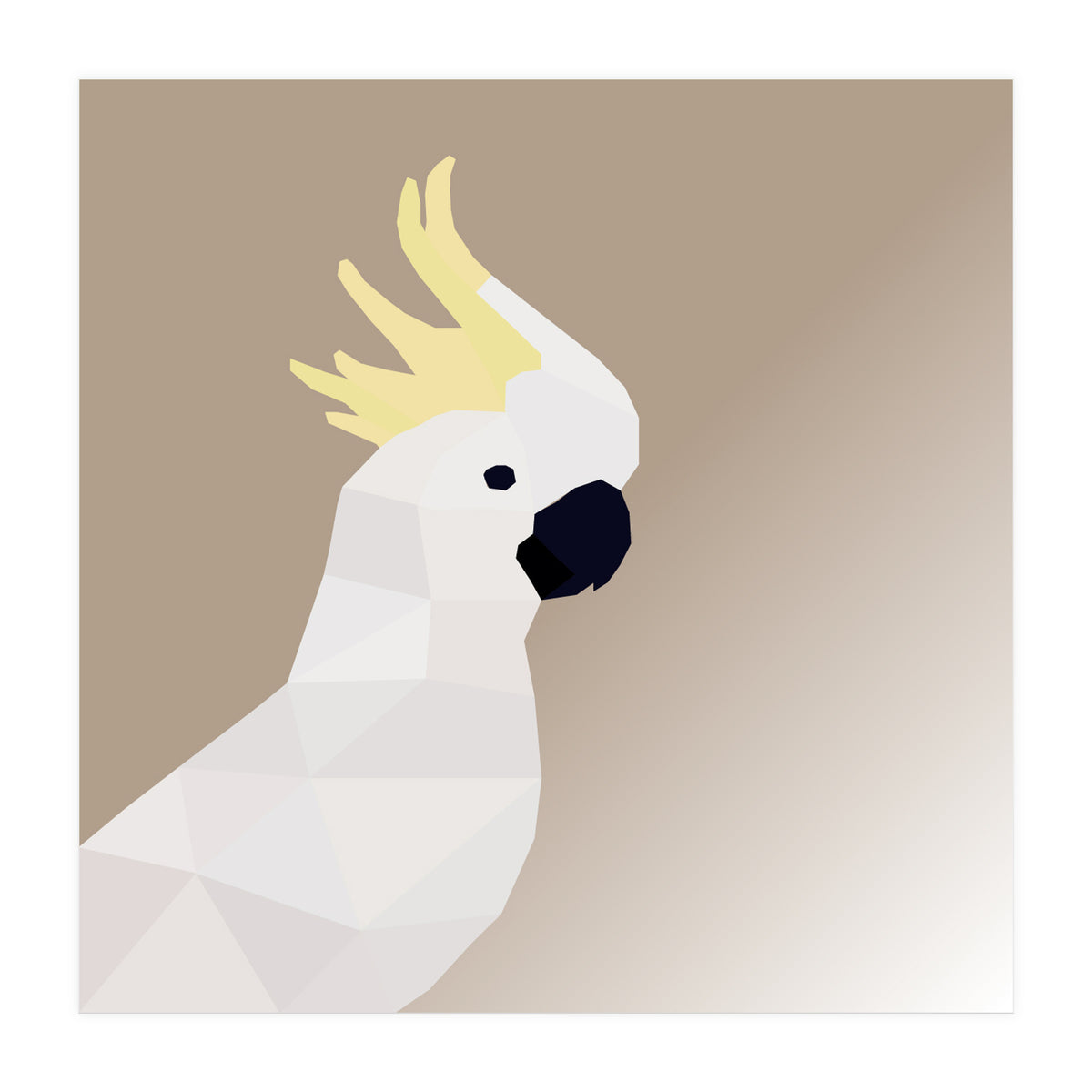 Cockatoo Bird Low Poly Art (Print Only)