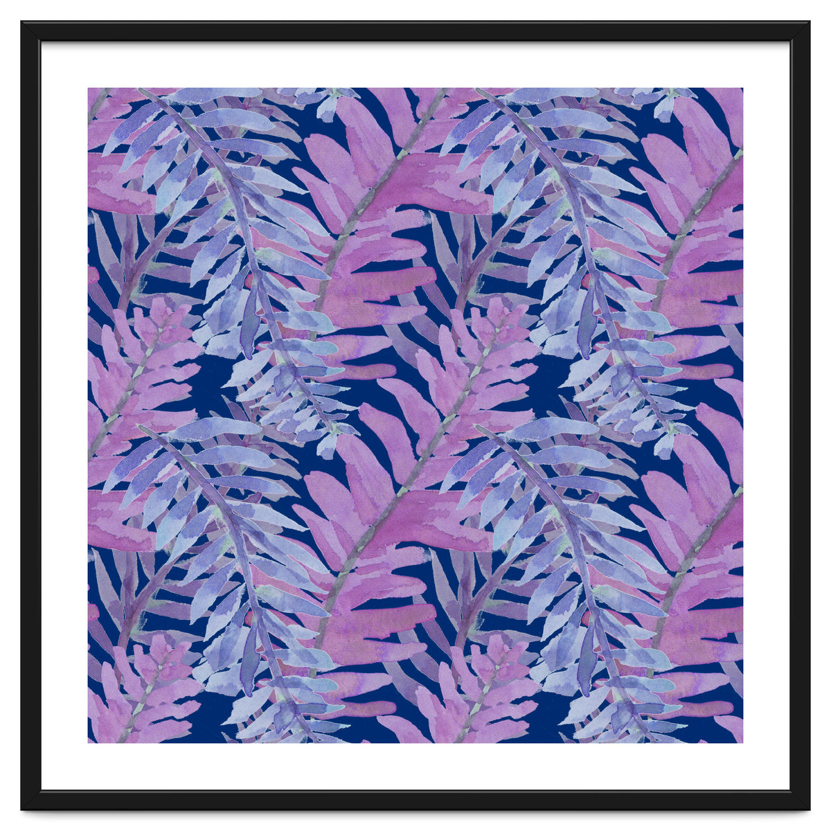 Woodland Ferns in Blue