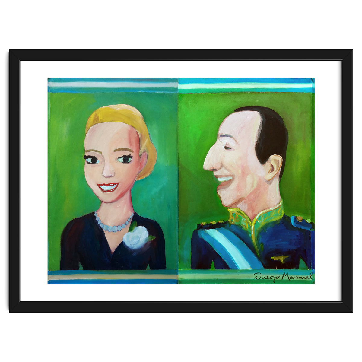 Evita y Juan Perón Díptico