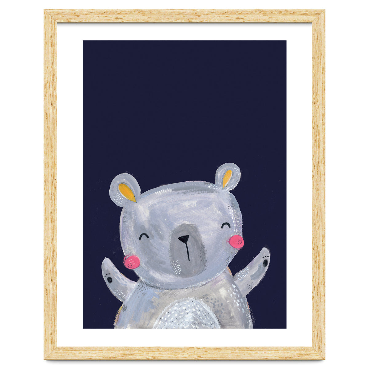 Woodland Bear On Navy