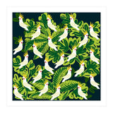 Cute cockatoo and tropical leaves (Print Only) thumbnail
