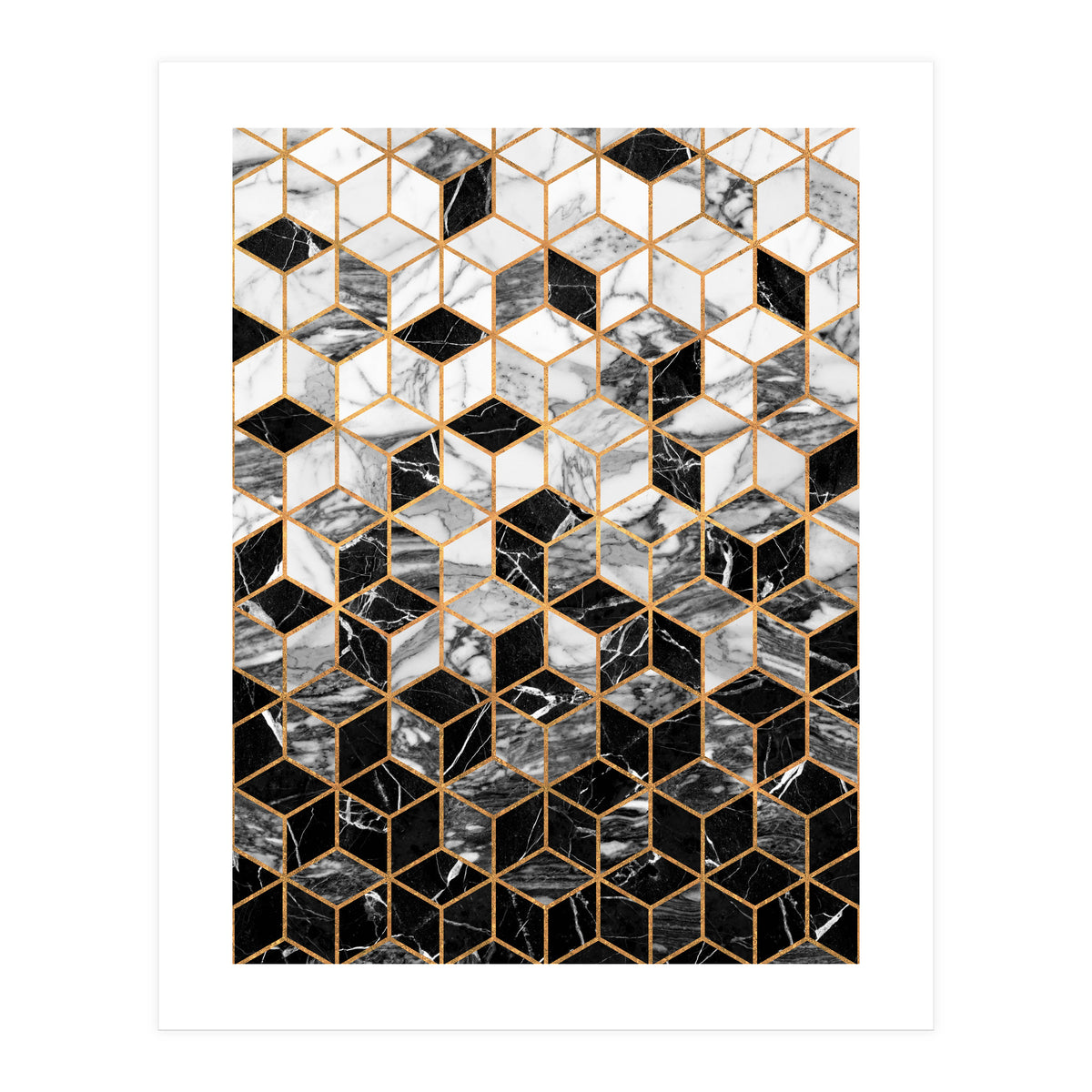 Marble Cubes - Black and White (Print Only)