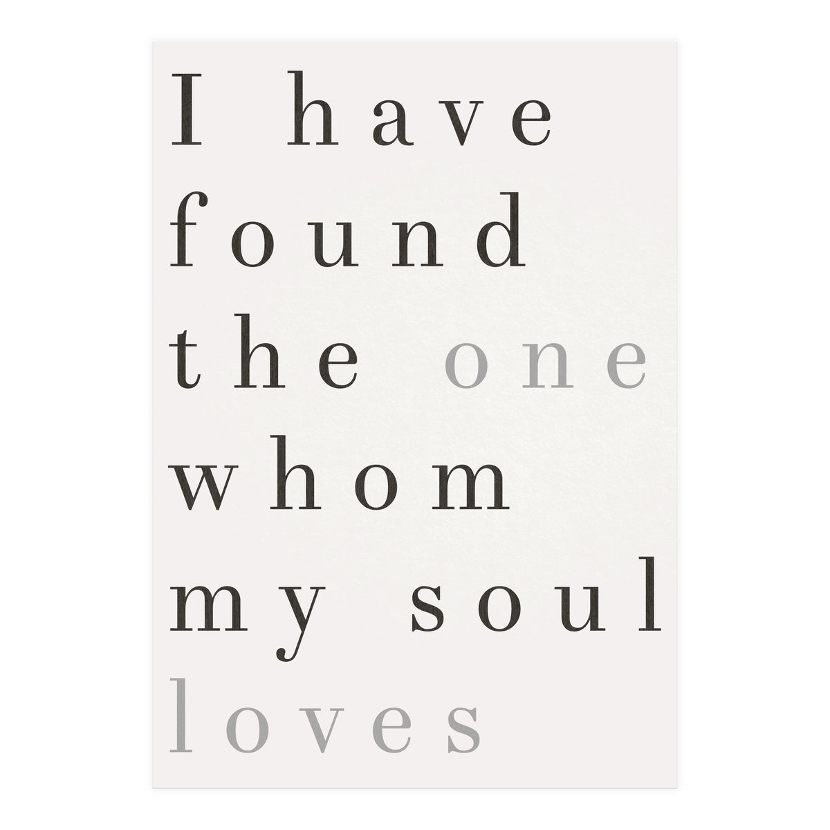 The One My Soul Loves, White (Print Only)