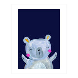 Woodland Bear On Navy (Print Only) thumbnail