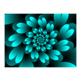 Turquoise Floral Satin Art (Print Only) thumbnail