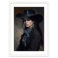 Gothic Cowgirl Moody Dark Painting