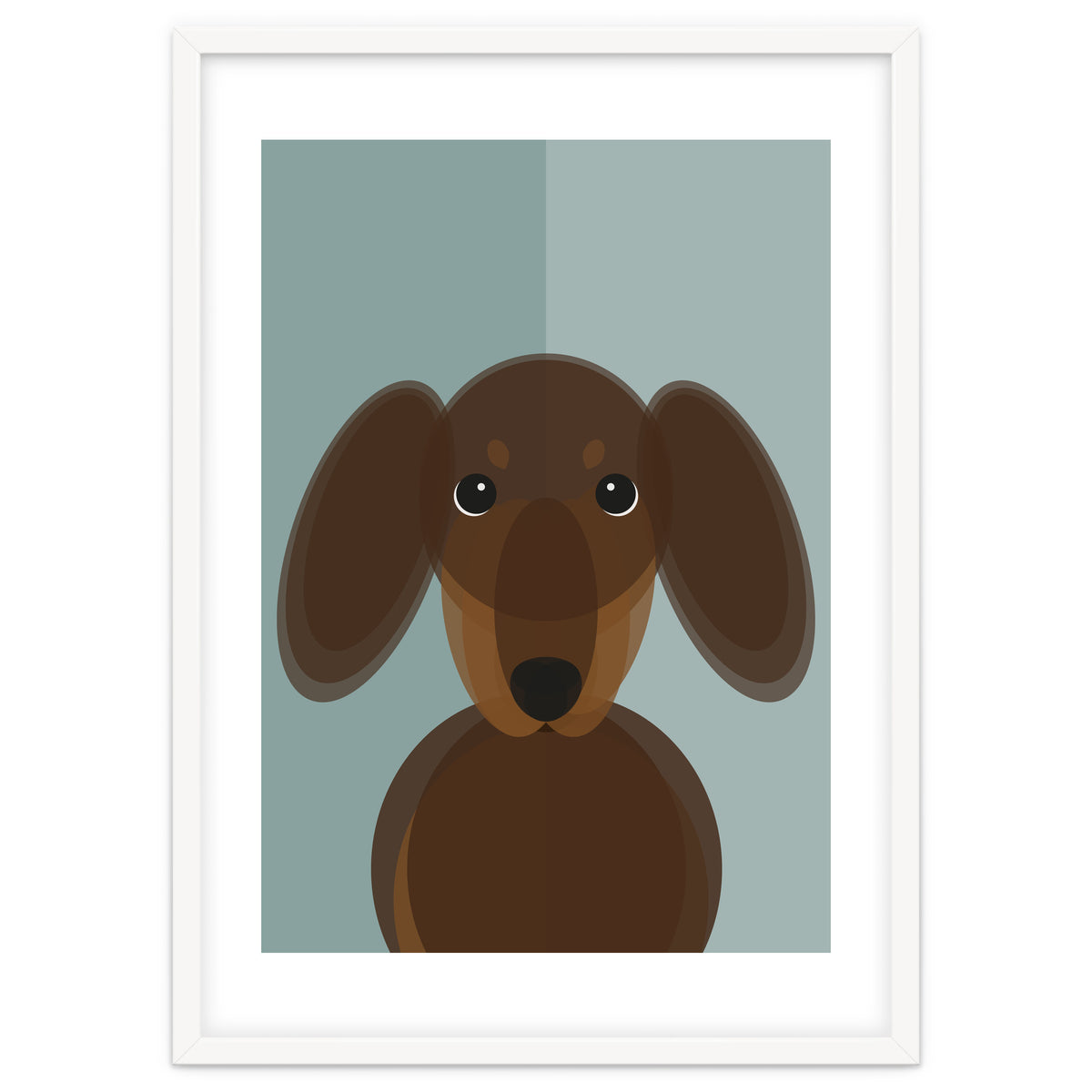 Mid Century Geometric Dachshund Dog