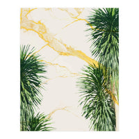 Gold marble texture with palm tree (Print Only)